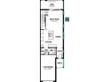 First floor plan featuring an open kitchen, great room, dining area and one car garage at 1144 Creek Valley Ct, Brandon, FL 33511