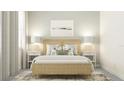 Serene bedroom featuring neutral decor, natural light, and stylish furnishings at 12054 Violet Jasper Dr, Parrish, FL 34219
