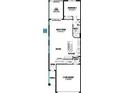 Floor plan of the first story of the home, including a 2-car garage, kitchen, great room, and bedroom at 3472 Timber Crossing Ave, Brandon, FL 33511