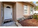 Close-up of front entrance with tile and stone decor at 4017 103Rd N Ave, Clearwater, FL 33762