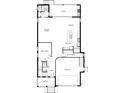 Detailed floor plan showcasing an open-concept living area, kitchen, lanai, and garage layout for single-Gathering home design at 119 Huron Ave, Tampa, FL 33606