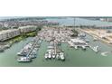 Aerial shot of a full-service marina with boats, yachts and access to the Intracoastal waterway at 14506 Alejo Ct, Seminole, FL 33776