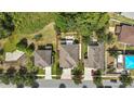Aerial view showing property lines, landscaping, and proximity to neighboring houses and green spaces at 2387 Bartolo Dr, Land O Lakes, FL 34639