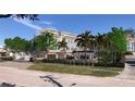 Modern building with palm trees and a pergola covered parking area at 20 Outlook Way Blvd # 7, Dunedin, FL 34698