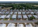 Bird's-eye view of a well-maintained mobile home community, showcasing the home's location and neighborhood at 35051 Colony Hills Dr, Zephyrhills, FL 33541