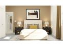 Cozy bedroom showcasing a bed with decorative pillows, bedside tables, and stylish decor at 11845 Sparkling Topaz Cv, Parrish, FL 34219