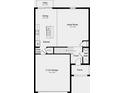 Layout showcasing an open-concept design with kitchen, dining area, great room, garage, and patio access at 13273 Tropical Breeze Way, Hudson, FL 34669