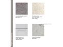 Carpet, tile, cabinet, and granite samples showcasing the available interior finishes for the property at 13273 Tropical Breeze Way, Hudson, FL 34669