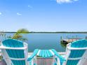 Relax and enjoy the water view from these Adirondack chairs and cozy side table at 326 176Th Avenue Cir, Redington Shores, FL 33708
