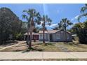Charming single-story home with palm trees and landscaped front yard, perfect for Florida living at 627 Riverside Dr, Tarpon Springs, FL 34689