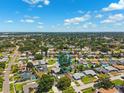 An aerial shot shows the neighborhood and proximity to amenities at 6365 32Nd N Ave, St Petersburg, FL 33710