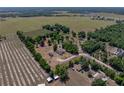 Wide-angle view of the property, displaying the home's location near fields and wooded areas at 38824 Raiser Rd, Dade City, FL 33525