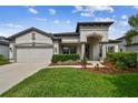Well-maintained home with a lush lawn and inviting front entrance with columns at 8320 Bluevine Sky Dr, Land O Lakes, FL 34637