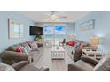 Cozy living room featuring comfortable couches, ocean views, and bright natural light at 18650 Gulf Blvd # 203, Indian Shores, FL 33785