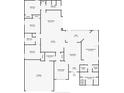 Detailed floor plan showing layout of bedrooms, bathrooms, kitchen, living room, and outdoor patio at 2808 Abbey Grove Dr, Valrico, FL 33594