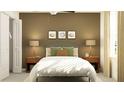 Inviting bedroom with a comfortable bed, soft lighting, and stylish decor at 9511 Runaway Breeze Dr, Land O Lakes, FL 34637