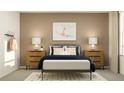 Stylishly decorated bedroom with a comfortable bed, matching nightstands, and a serene ambiance enhanced by tasteful artwork at 11837 Blue Diamond Trl, Parrish, FL 34219
