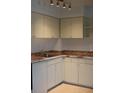 Traditional kitchen with white cabinets, laminate countertops, and a stainless steel sink at 11447 Park Blvd # 301, Seminole, FL 33772