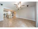 Open concept living space that flows into a modern kitchen and dining area creating a great space at 16226 Bayberry View Dr, Lithia, FL 33547
