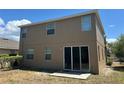 A view of the back of this home, which has a large sliding glass door that opens to the backyard space at 1118 Lauren Manor Loop, Ruskin, FL 33570