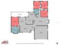 Detailed floor plan showcasing the layout of the home, including bedrooms, bathrooms, kitchen, and living spaces at 12493 Fish Cove Dr, Spring Hill, FL 34609
