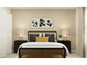 Inviting bedroom with stylish accents, bedside lamps, and neutral tones for a restful and elegant atmosphere at 15042 Zircon Red Dr, Wimauma, FL 33598