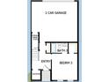 Detailed floorplan showcasing the first floor with a 2-car garage and a bedroom at 7232 Sutton Ln, Sarasota, FL 34240