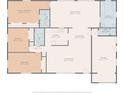 Detailed floor plan showcasing the layout of the home's bedrooms, bathrooms, kitchen, and living spaces at 11762 82Nd Ter, Seminole, FL 33772