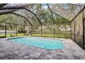 Enclosed pool with brick paver decking, providing a private outdoor space at 2222 Longmore Cir, Valrico, FL 33596