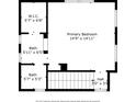 Upstairs floor plan displaying primary bedroom with walk-in closet and ensuite bath at 6501 Barcellona Rd, Land O Lakes, FL 34637