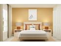 Calm bedroom showcases a bed flanked by nightstands with lamps and a neutral color palette, creating a relaxing retreat at 10270 Purple Leaf Ct, Riverview, FL 33578
