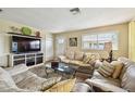 Comfortable living room with a large television and stylish decor at 616 2Nd St, Indian Rocks Beach, FL 33785