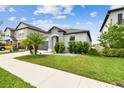 Charming single-story home with a well-manicured lawn and attached two-car garage at 8772 Flourish Dr, Land O Lakes, FL 34637
