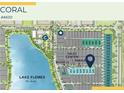 Community map of Lake Flores, highlighting the location of the sales center and model homes at 7614 Addison Ave, Bradenton, FL 34210