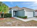 Well-maintained single-story home featuring a two-car garage, tidy landscaping, and a welcoming entrance at 1408 Birchstone Ave, Brandon, FL 33511