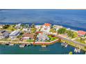Aerial view of waterfront home in Hernando Beach with Gulf access at 3181 Gulf Winds Cir, Hernando Beach, FL 34607