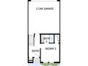 Detailed first-floor plan featuring a 2-car garage, an entry hall, a bedroom, and a bathroom at 479 31St N Way, St Petersburg, FL 33713