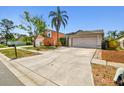 Well-maintained single-Gathering home with a spacious driveway, showcasing curb appeal and a welcoming atmosphere at 8736 Huntfield St, Tampa, FL 33635