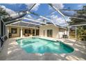 A refreshing backyard screened-in pool featuring a unique design, ideal for relaxation and outdoor enjoyment at 4612 River Overlook Dr, Valrico, FL 33596