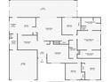 Detailed floor plan showcasing the layout of the home including bedrooms, kitchen, and living areas at 9535 Norchester Cir, Tampa, FL 33647
