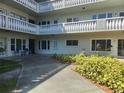 Exterior courtyard view of condo building with beautiful landscaping and walkways at 2293 Swedish Dr # 11, Clearwater, FL 33763