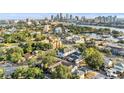 Aerial view of property with city skyline, waterfront views, and mature trees in desirable location at 113 Bosphorous Ave # 5, Tampa, FL 33606