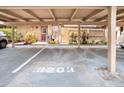 Carport area with assigned parking space, landscaping, and outdoor lighting at 3203 Doe Ct, Brandon, FL 33511