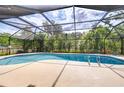Screened-in pool with lounge area and lush landscaping offers a private outdoor oasis at 2524 Laurelwood Ln, Valrico, FL 33596