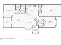 Layout of the first floor of the house featuring the bedroom, bathroom, kitchen, living room and the front porch at 2436 Nantucket Harbor Loop # 104, Sun City Center, FL 33573