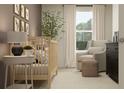 Bright Bedroom with crib, soft chair, and view from window with natural light at 2685 Buttercup Lucine Ln, Ruskin, FL 33570
