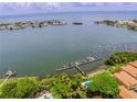 Overhead shot of a harbor with multiple boat slips, alongside the condo complex at 184 Banyan Bay Dr, St Petersburg, FL 33705