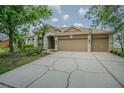 Exterior view showcasing a well-maintained home and its concrete driveway at 5317 Pagnotta Pl, Lutz, FL 33558