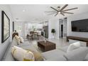 Bright, open-concept living space featuring modern furnishings and seamless flow into the kitchen at 3016 N 73Rd St, Tampa, FL 33619