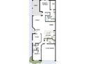 Detailed floorplan illustrating the layout of the home with the kitchen, Gathering room, and bedrooms at 755 Maldives Trl, Sarasota, FL 34234